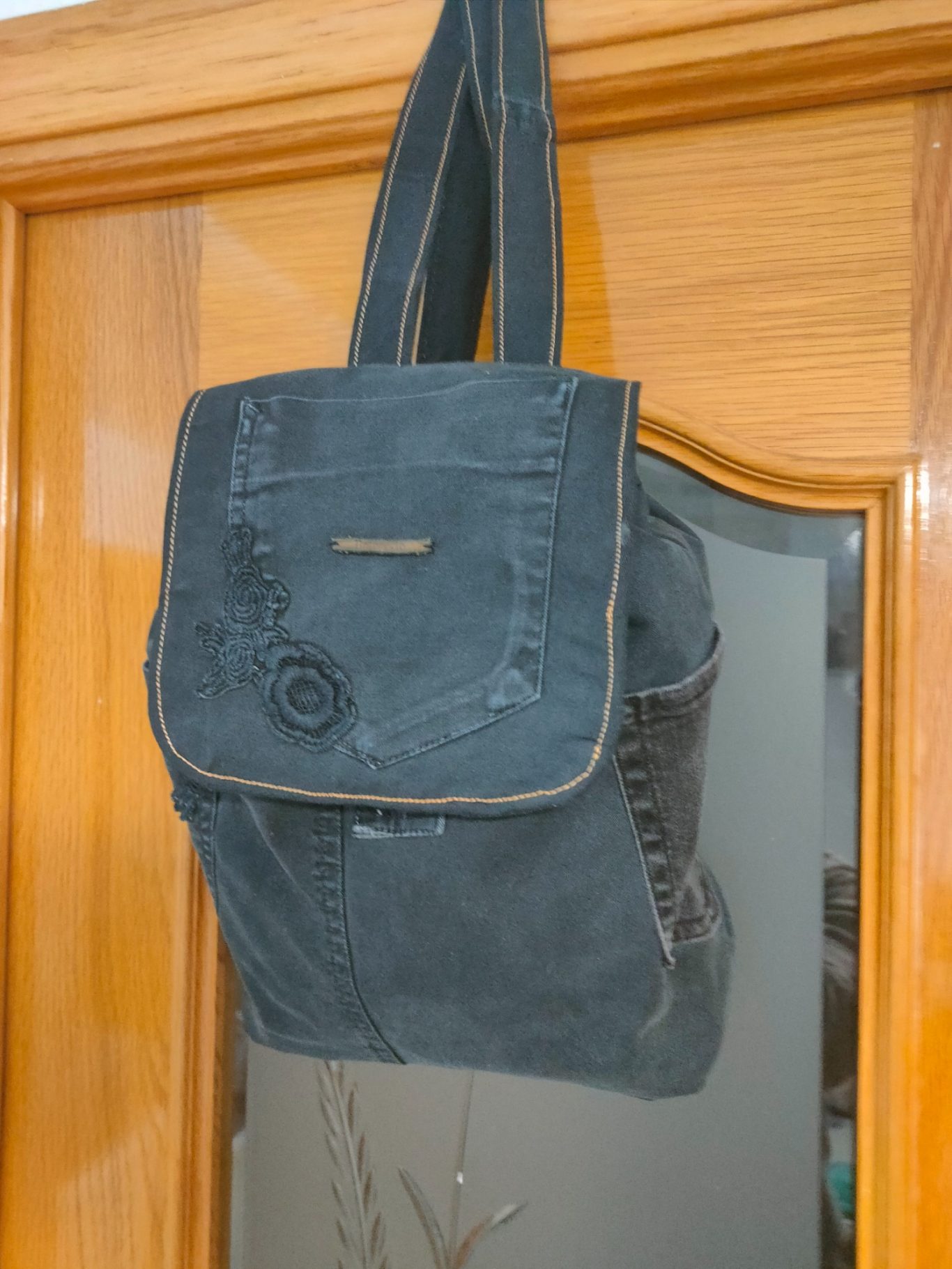 Mochila Denim Oscuro Artesanal Mochila Denim Oscuro Artesanal