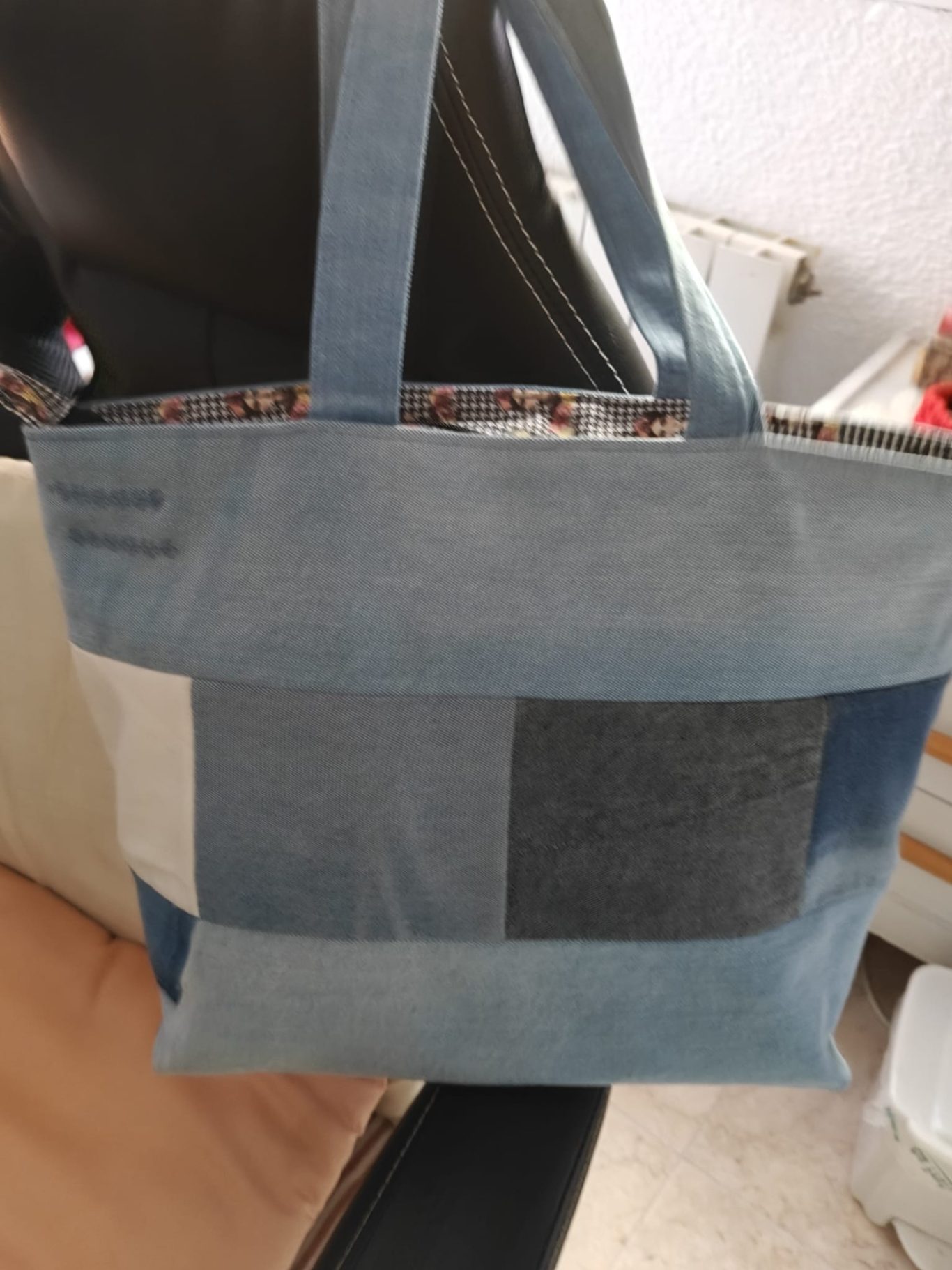 Bolso Artesanal Vaquero a Cuadros Upcycled Bolso Artesanal Vaquero a Cuadros Upcycled