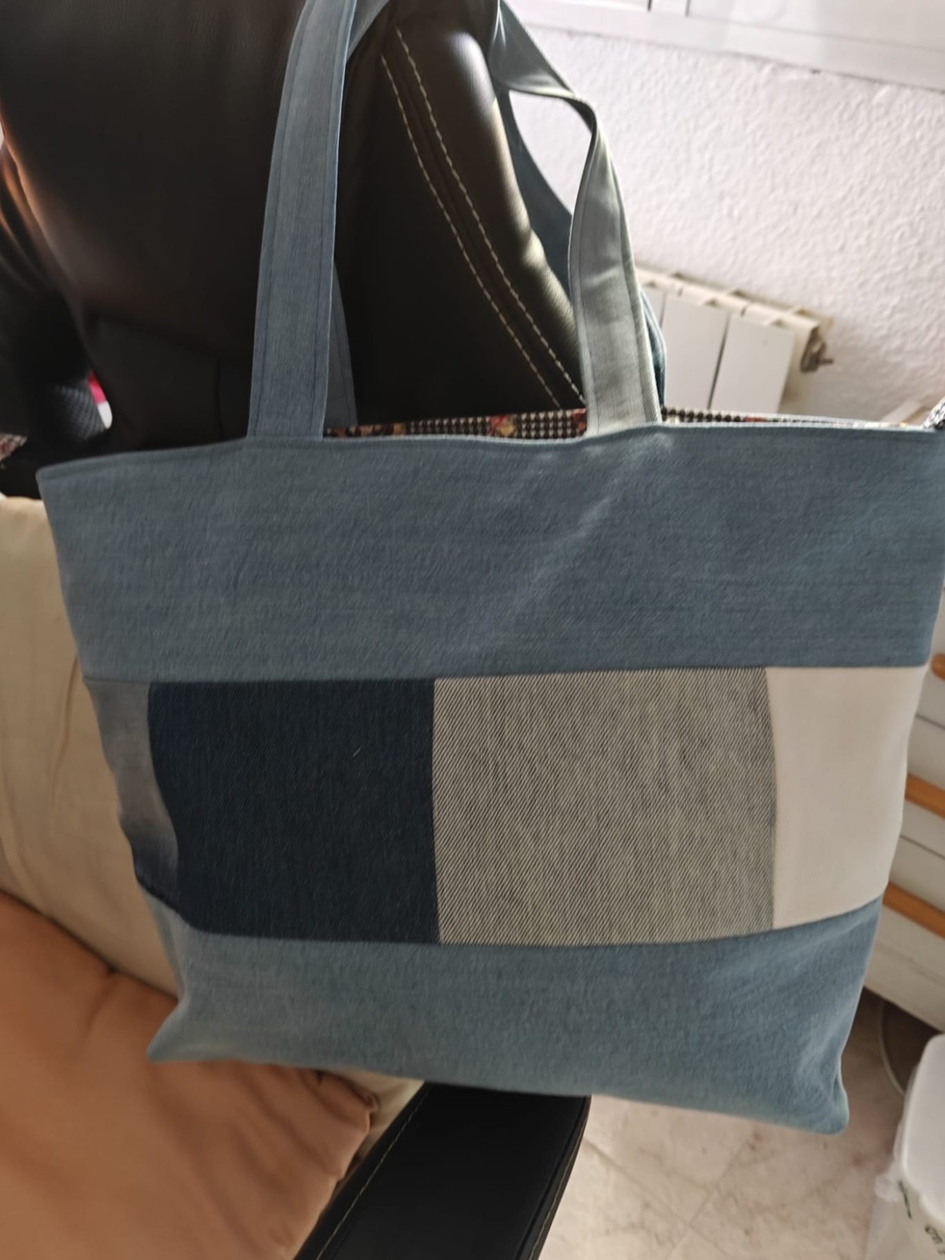 Bolso Artesanal Vaquero a Cuadros Upcycled Bolso Artesanal Vaquero a Cuadros Upcycled